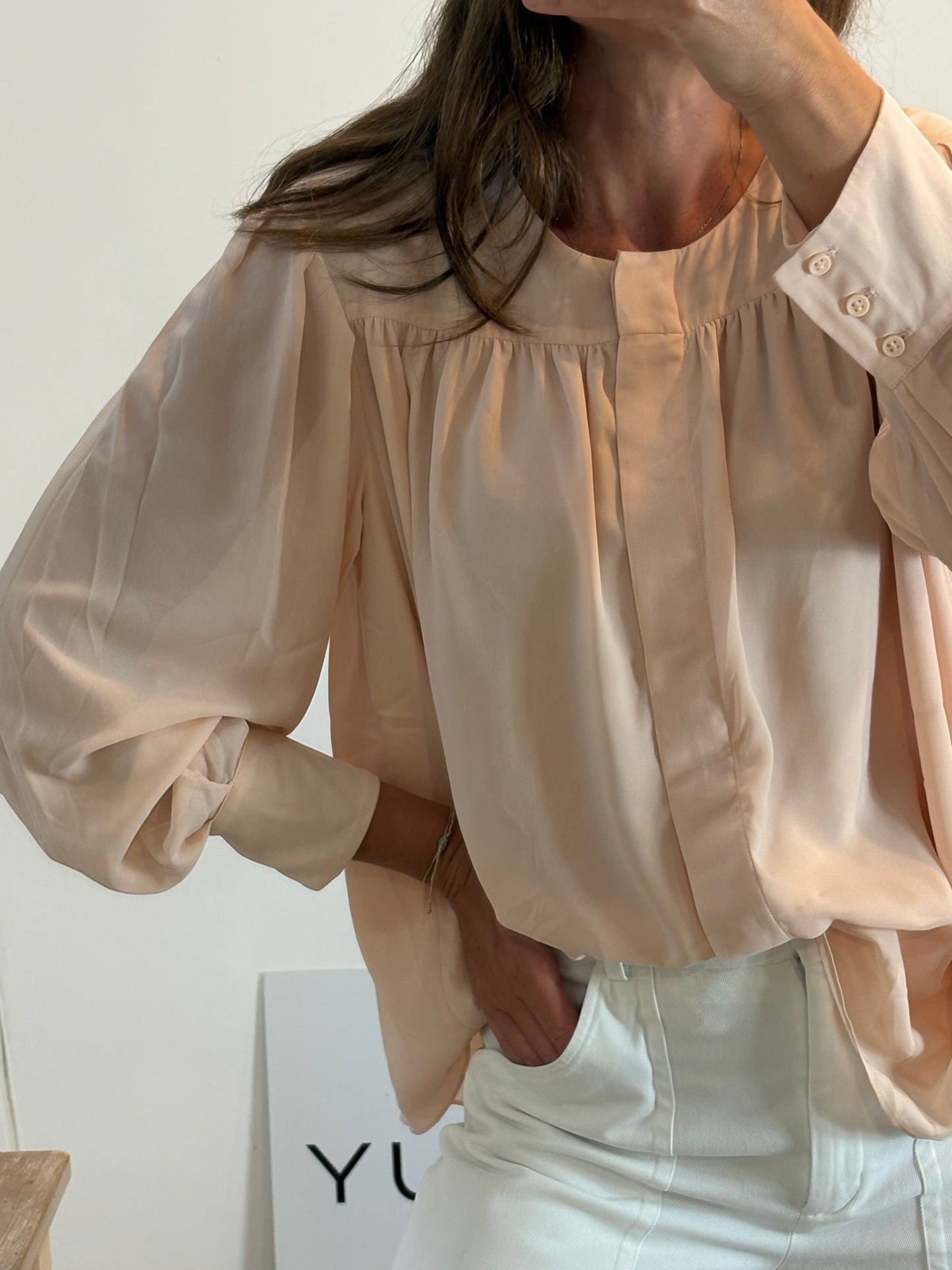 &OTHER STORIES. Blusa rosa plisada T.36