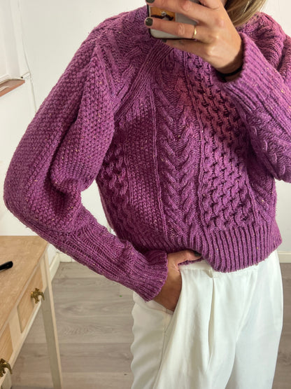 THE NEW SOCIETY. Jersey morado jaspeado. T XS