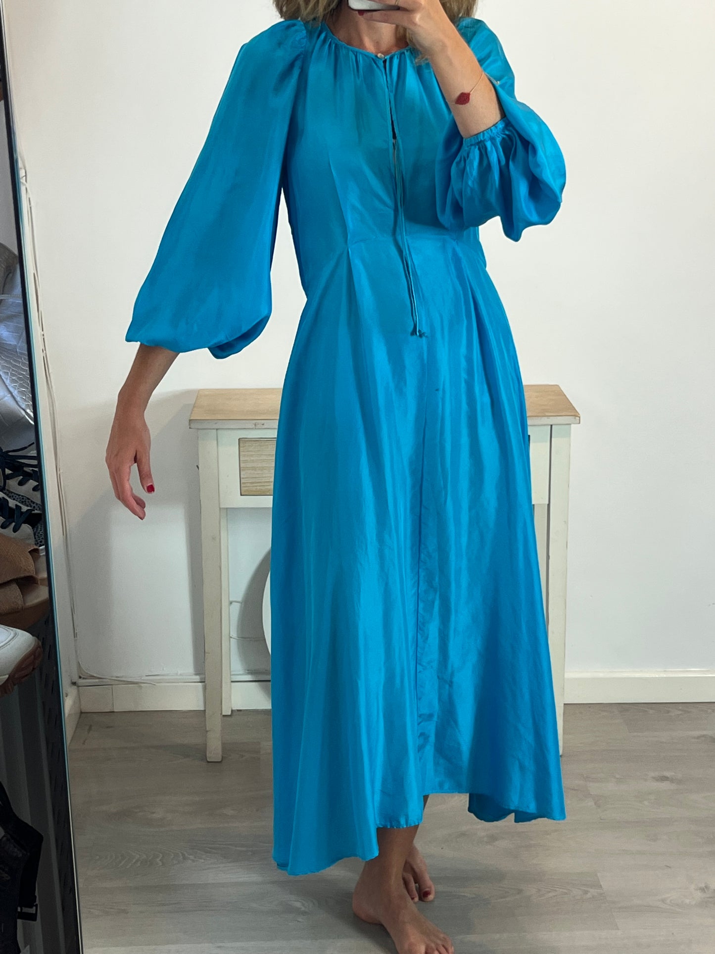 FORTE FORTE. Long turquoise silk dress. Size 0 (XS/S)