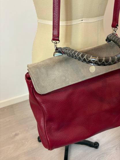 TITA MADRID. Bolso bicolor piel (tara)