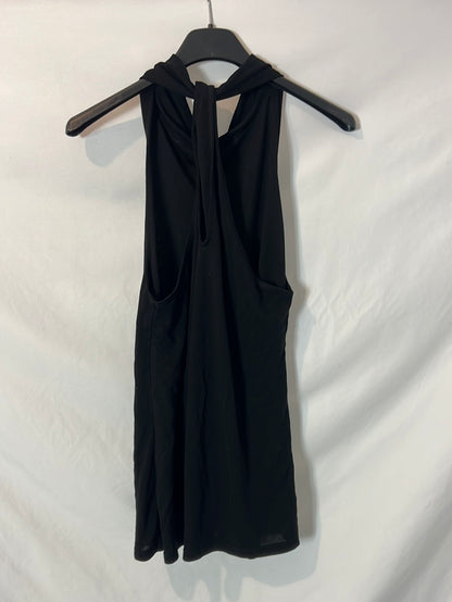 MASSIMO DUTTI. Top negro fluido detalle espalda. T XS