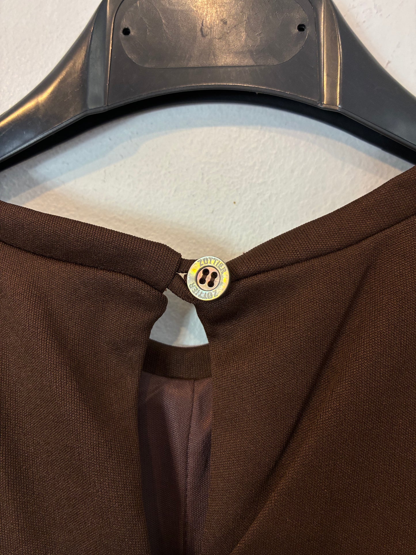 ZOTTIER. Vestido largo marrón semi elástico