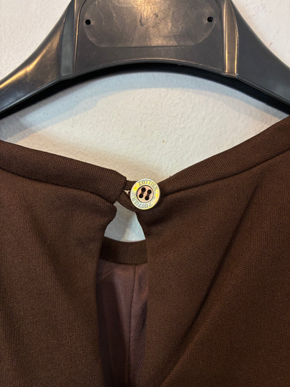 ZOTTIER. Vestido largo marrón semi elástico