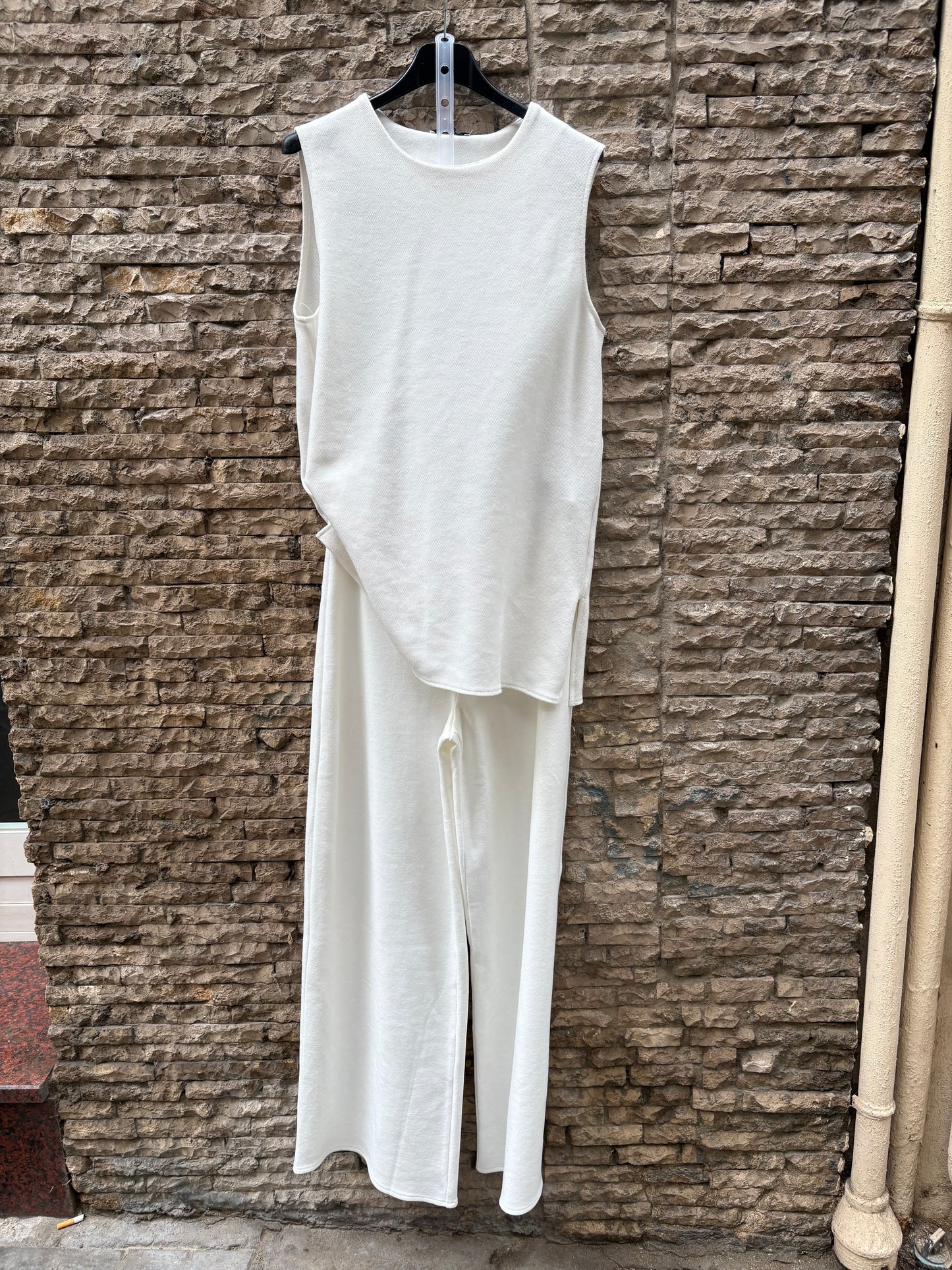 ZARA. Conjunto punto elástico blanco