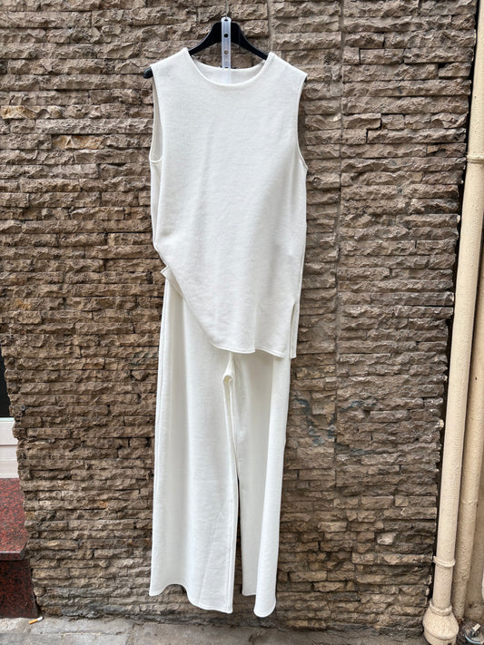 ZARA. Conjunto punto elástico blanco