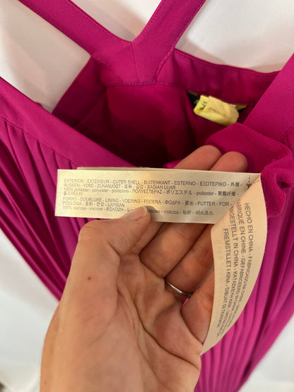 MASSIMO DUTTI. Vestido buganvilla midi plisado. T 36