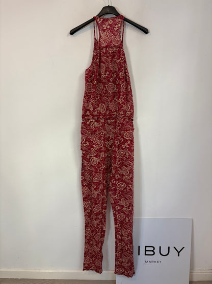 ISABEL MARANT. Black floral print jumpsuit. Size 36