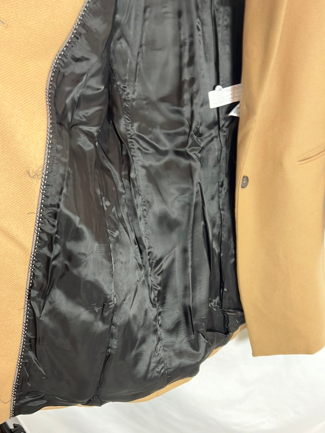 ZARA. Abrigo beige lana T.m