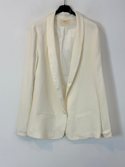 BA&SH. Blazer blanca solapa satinada.
