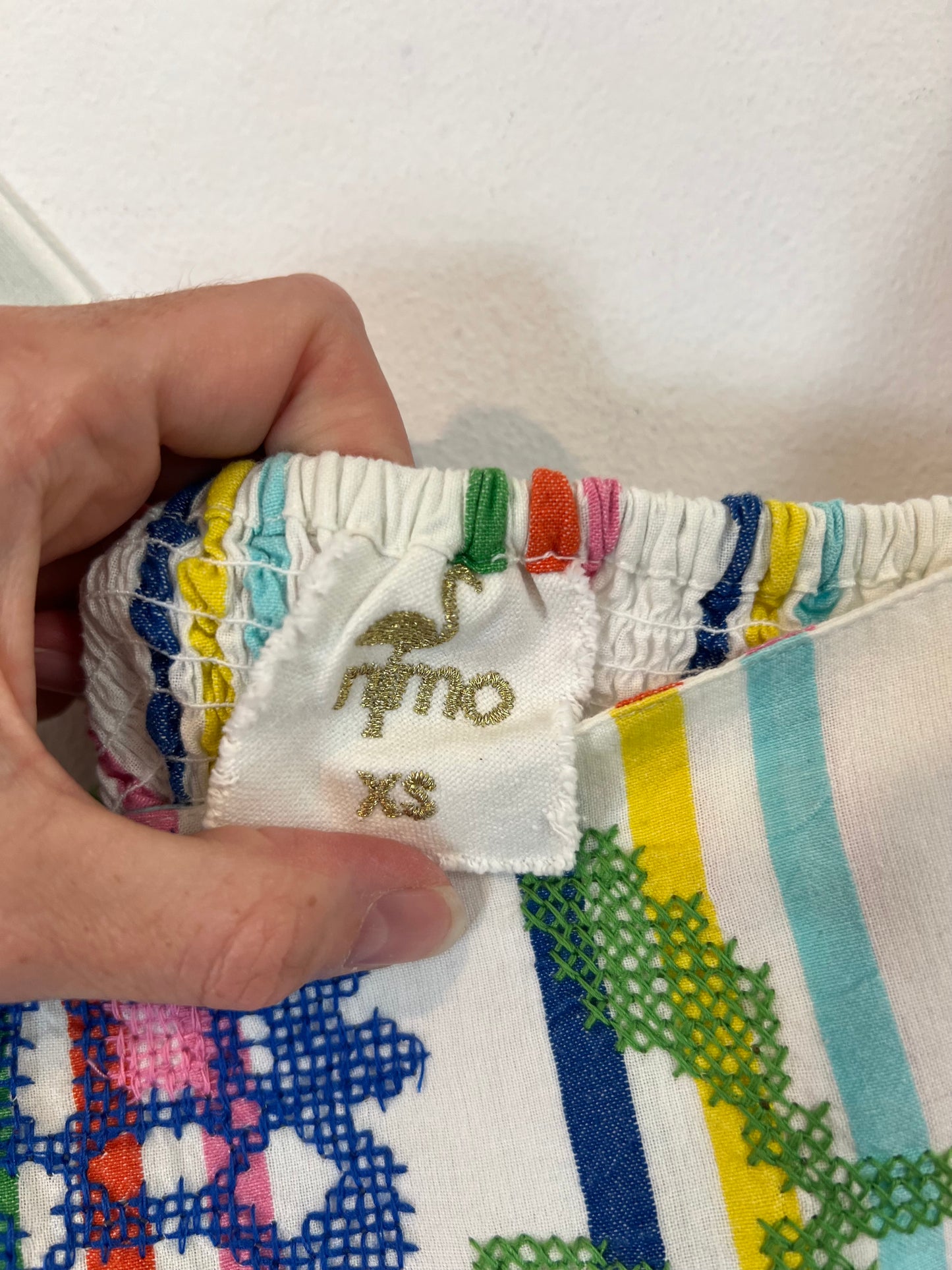 NIMO WHIT LOVE. Vestido rayas bordado T.u(S)