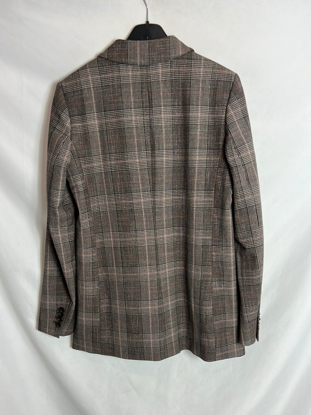 H&M. Blazer cuadros doble botonadura. T 36