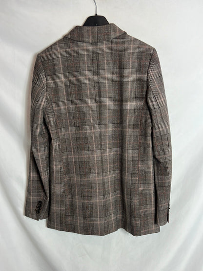 H&M. Blazer cuadros doble botonadura. T 36
