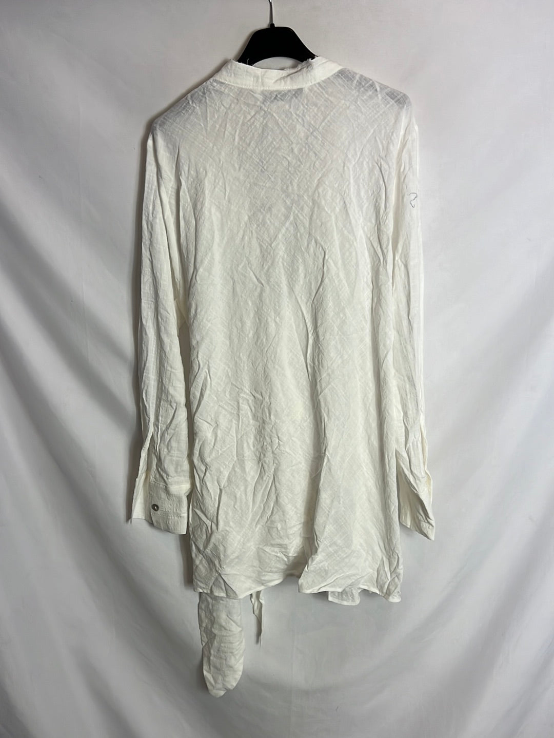 ZARA. Blusa algodón lazada. T XL