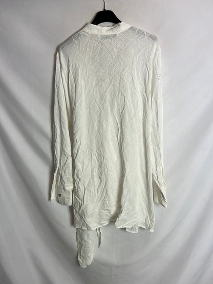 ZARA. Blusa algodón lazada. T XL