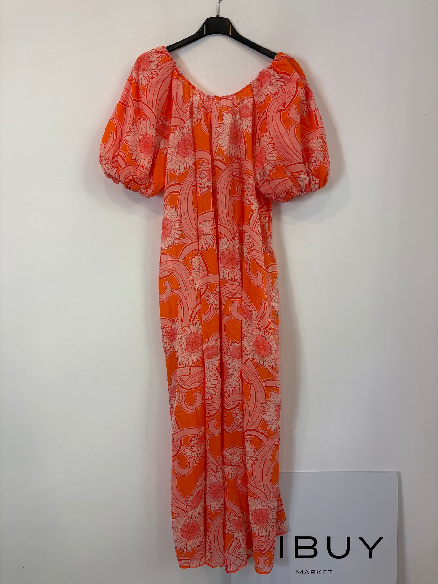 OTRAS. Vestido largo estampados naranjas. T S