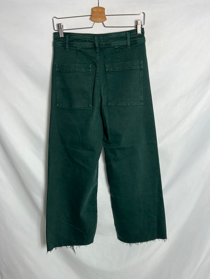ZARA. Denim verde culotte . T 36
