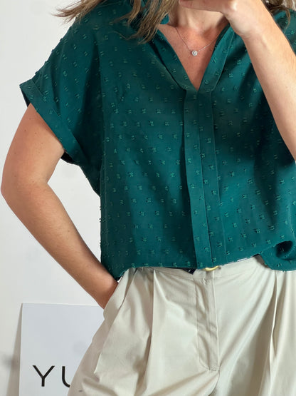 SHEIN. Green plumeti blouse Tl