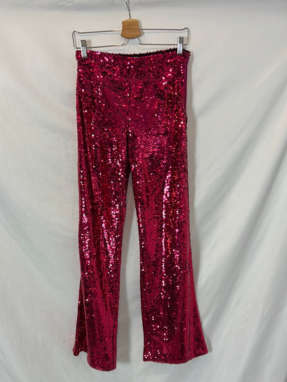 ZARA. Pantalón campana lentejuelas T.xs
