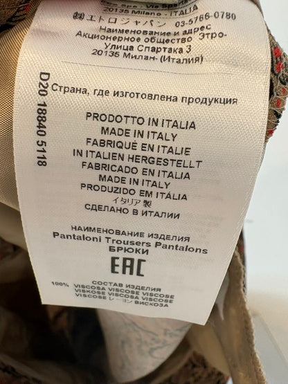 ETRO. Pantalón pinzas marrón fluido