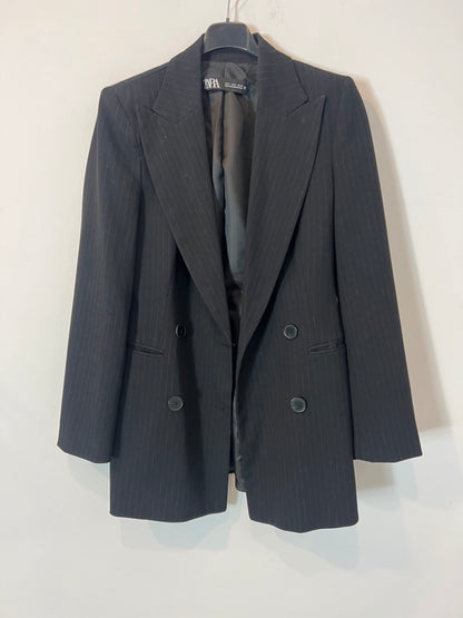 ZARA. Traje de chaqueta gris marengo rayas. T S