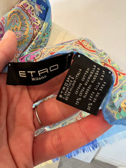 ETRO. Pañuelo estampado seda y algodón