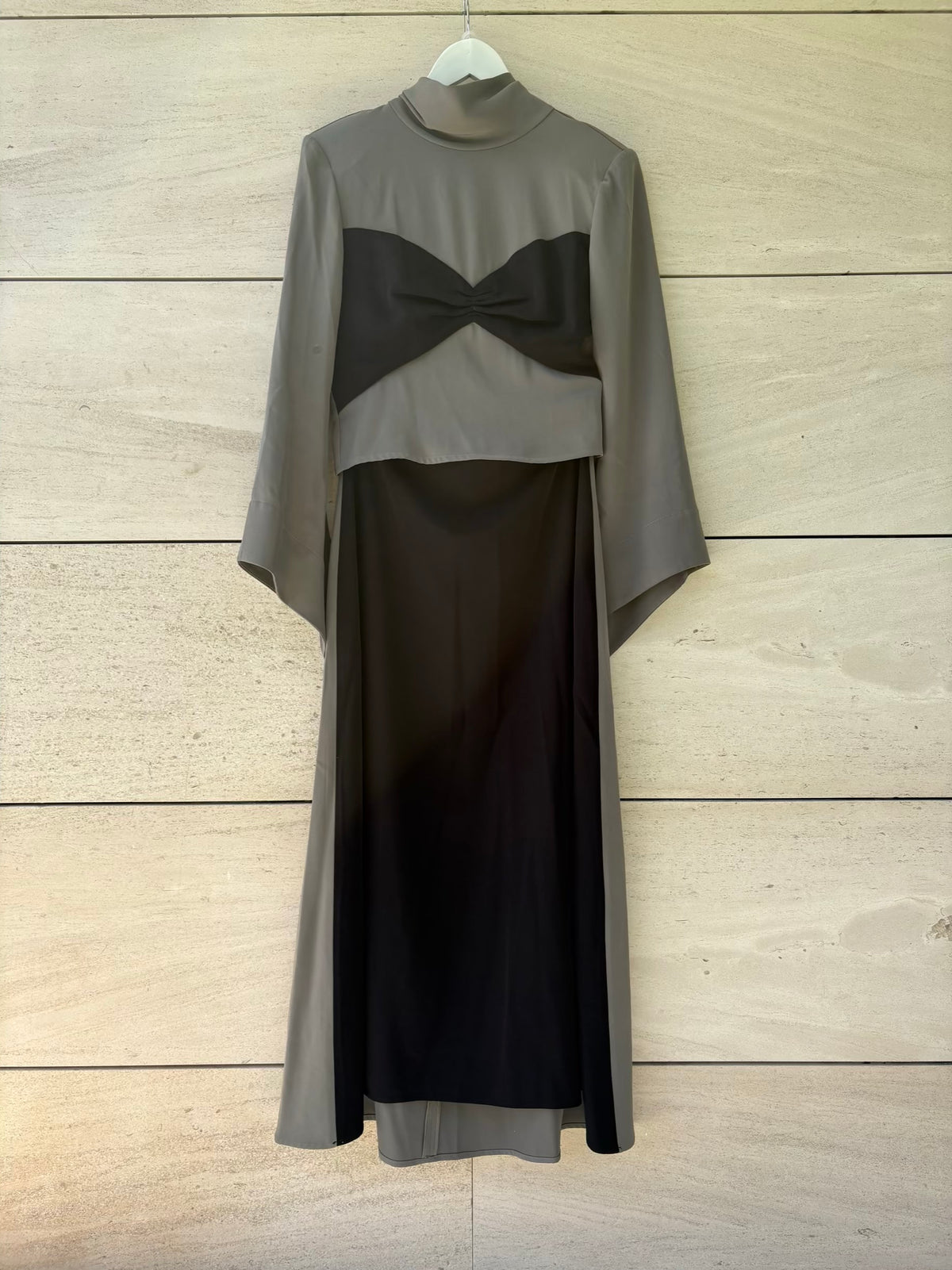 IQ COLLECTION. Conjunto falda y top fluidos bicolor