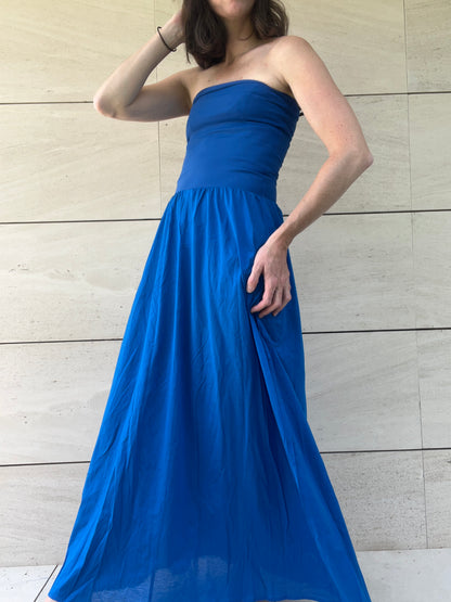 ERES. Vestido azul palabra de honor T.1(s)