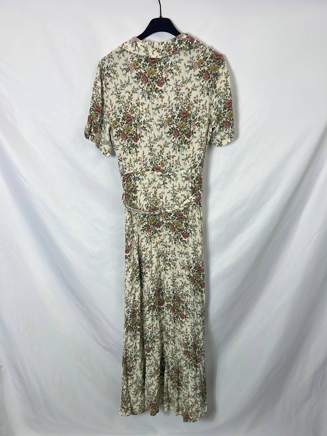 ZARA. Vestido largo beige T.m