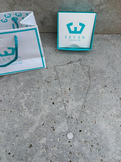SEVEN. Gargantilla plata y circonitas