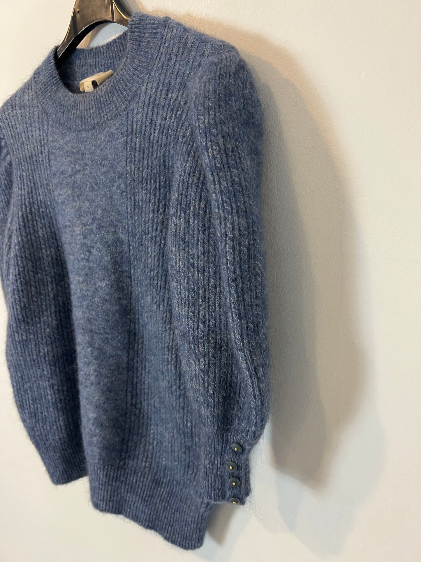 SÉZANE. Top punto azul con lana. T S