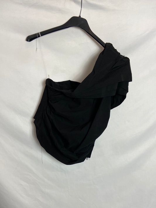 ZARA. Top negro asimétrico T.M