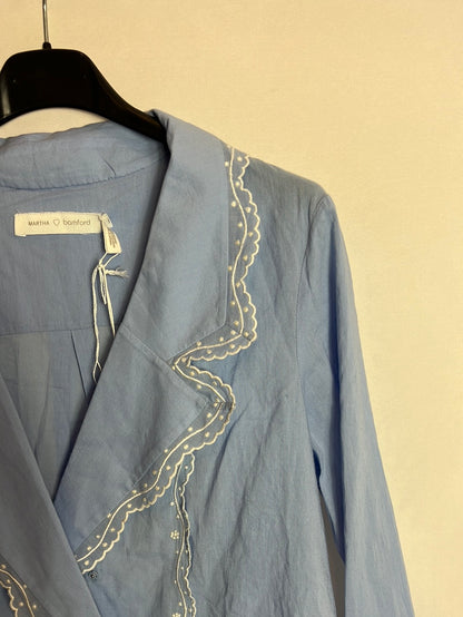 BAMFORD. Blusa algodón azul bordados. T S