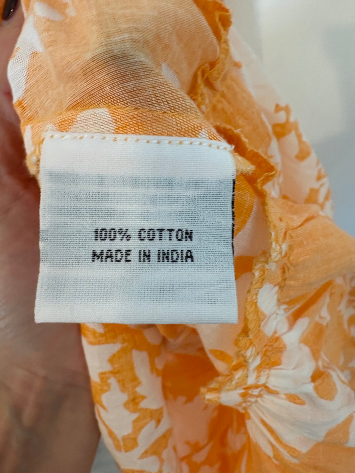 JULIET DUNN. Printed mandarin orange maxi dress. Size 1 (S/M)