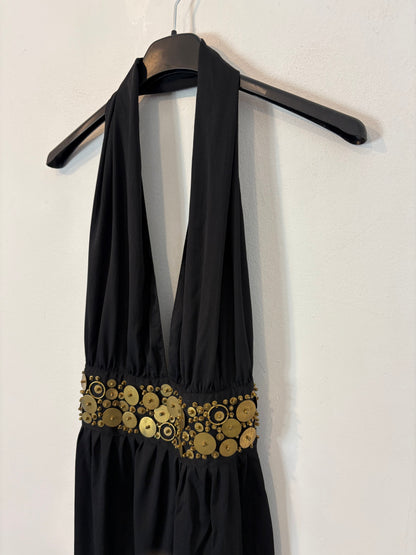 DAL BAT. Vestido midi seda abalorios