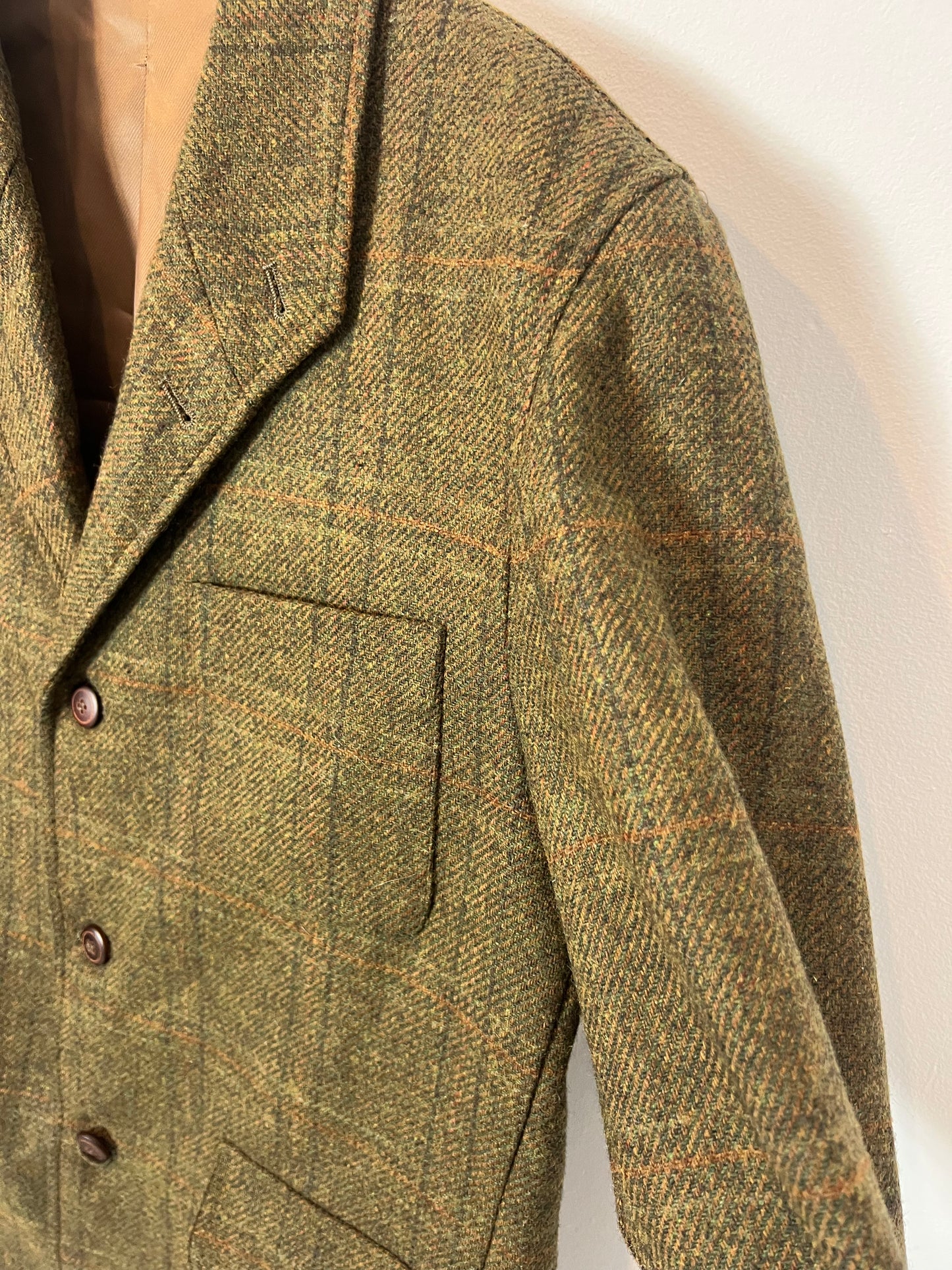 CANALEJAS. Blazer lana verde jaspeada. T 50(l)