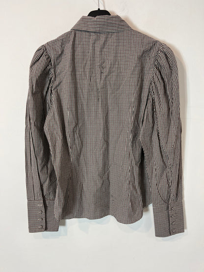 ZARA. blusa cuadros hombros T. L (M)