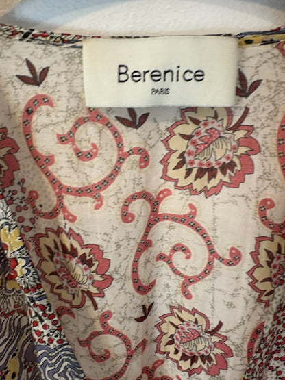 BERENICE. Vestido estampado con seda asimétrico