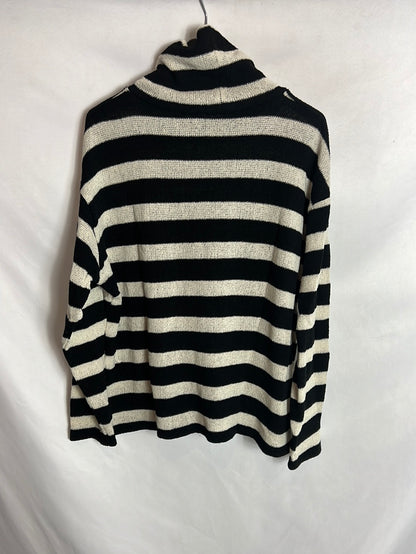 ZARA. Jersey rayas cuello alto textura. TS