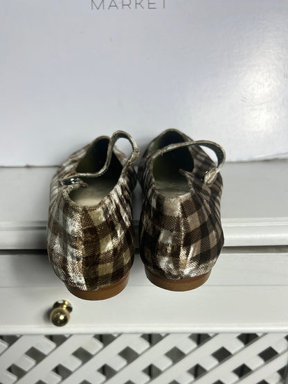 GANZITOS. Checkered velvet ballerinas. Size 37
