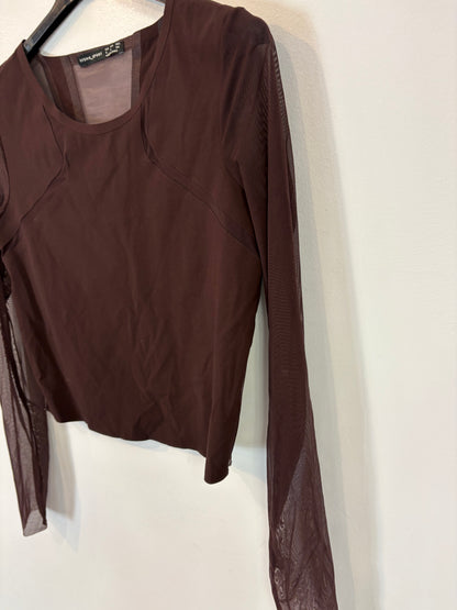 OYSHO. Top elástico marrón