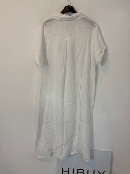 OTRAS. Vestido midi lino abotonado