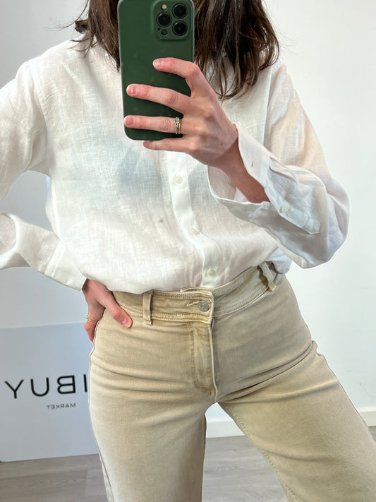 UNIQLO. White linen blouse. Size XS