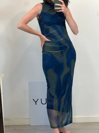 JUANAVELLANEDA SEEIOU. Vestido largo tul elástico. T S