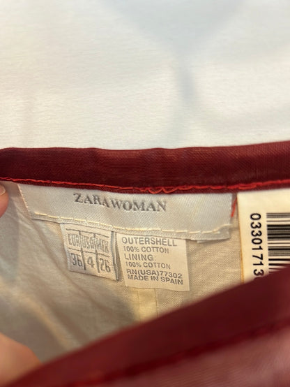 ZARA. Double-layer burgundy skirt Ts