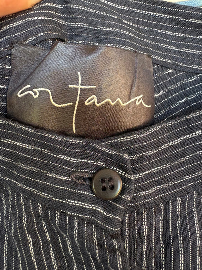 CORTANA. Falda midi abotonada lino. T 38