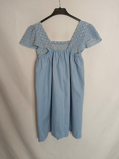 BARBARROSA. Vestido denim bordado T.m