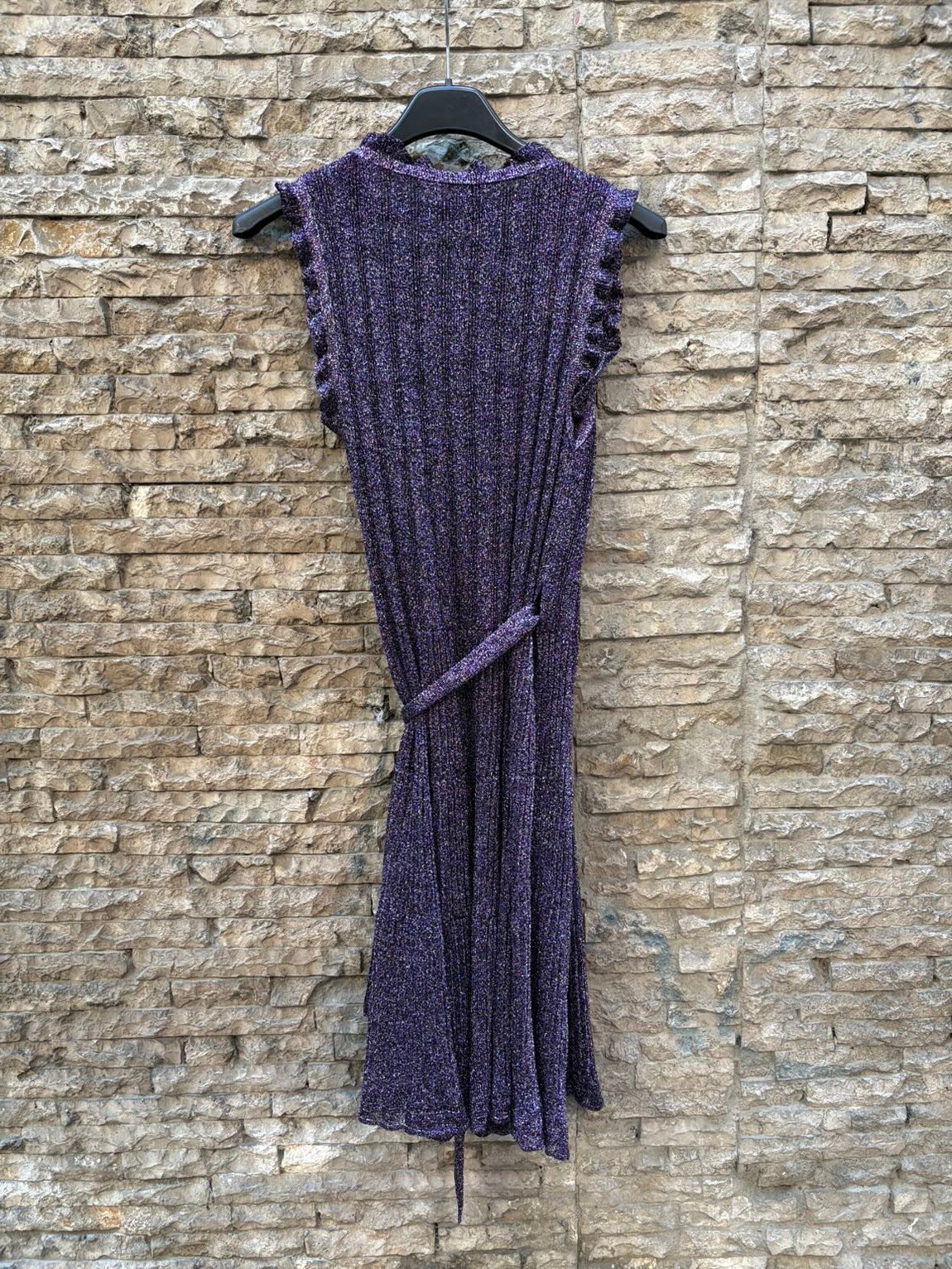 MISSONI. Vestido corto cruzado hilos brillo
