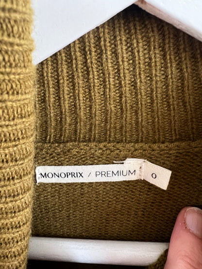 MONOPRIX MAISON. Khaki cashmere sweater. T 0 (xs)