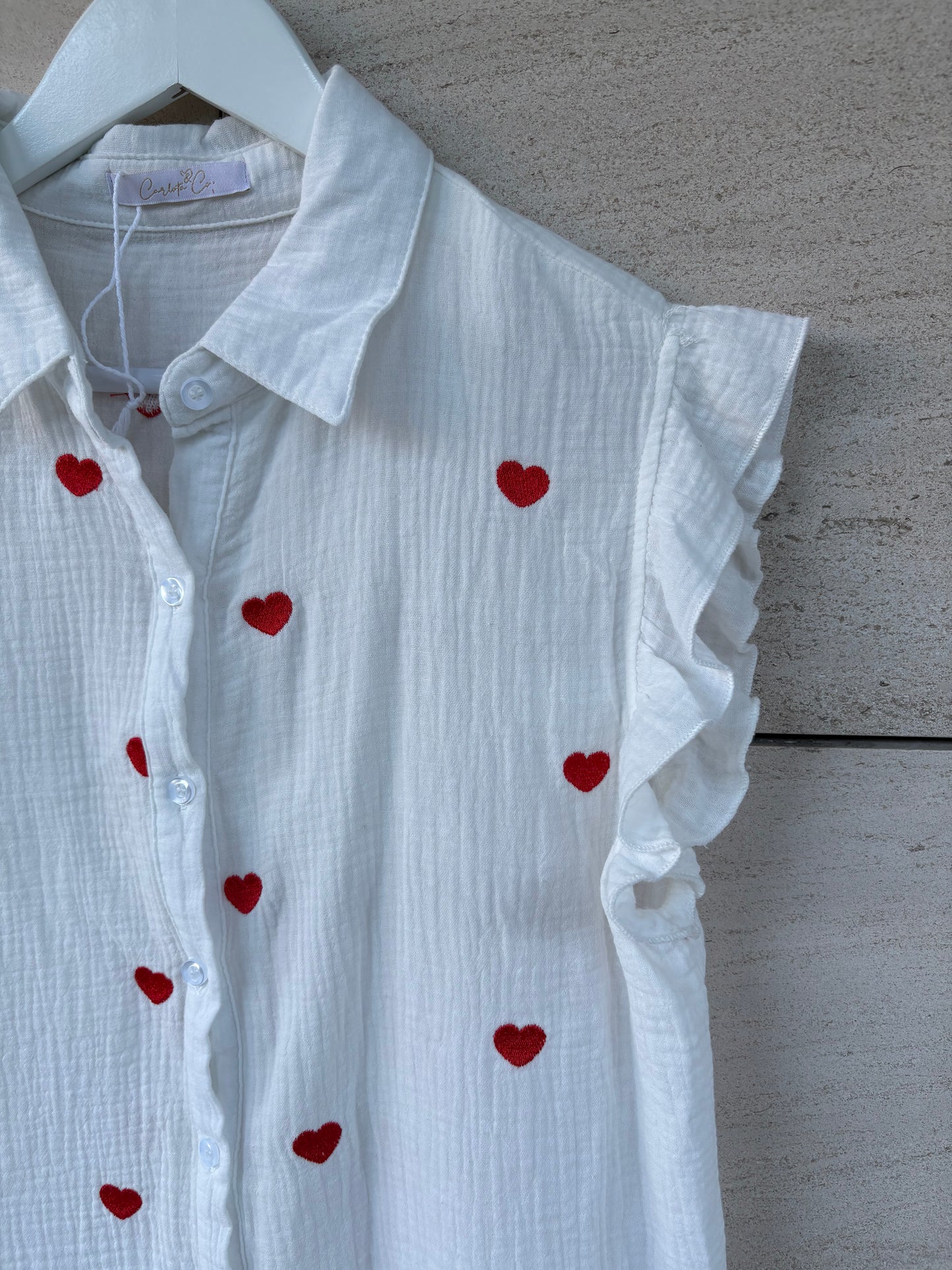 CARLOTA&CO. Blusa blanca bordada.T M/L