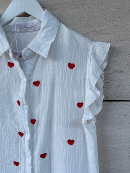 CARLOTA&CO. Blusa blanca bordada.T M/L